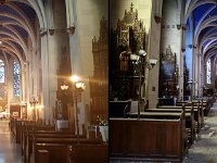 Crkva sv. Franje Asiškoga, unutrašnjost prije i poslije potresa u ožujku 2020. godine